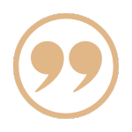 image of a gold quotation mark inside of a circle with a gold border